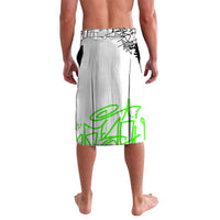 Street Style Graffiti Lavalava with Smoking Monkey and Neon Green - Wonder Print Shop