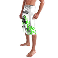 Street Style Graffiti Lavalava with Smoking Monkey and Neon Green - Wonder Print Shop