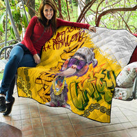 Graffiti Monkey Quilt with Hip Hop Sunglasses and Gold Chain Design - Wonder Print Shop