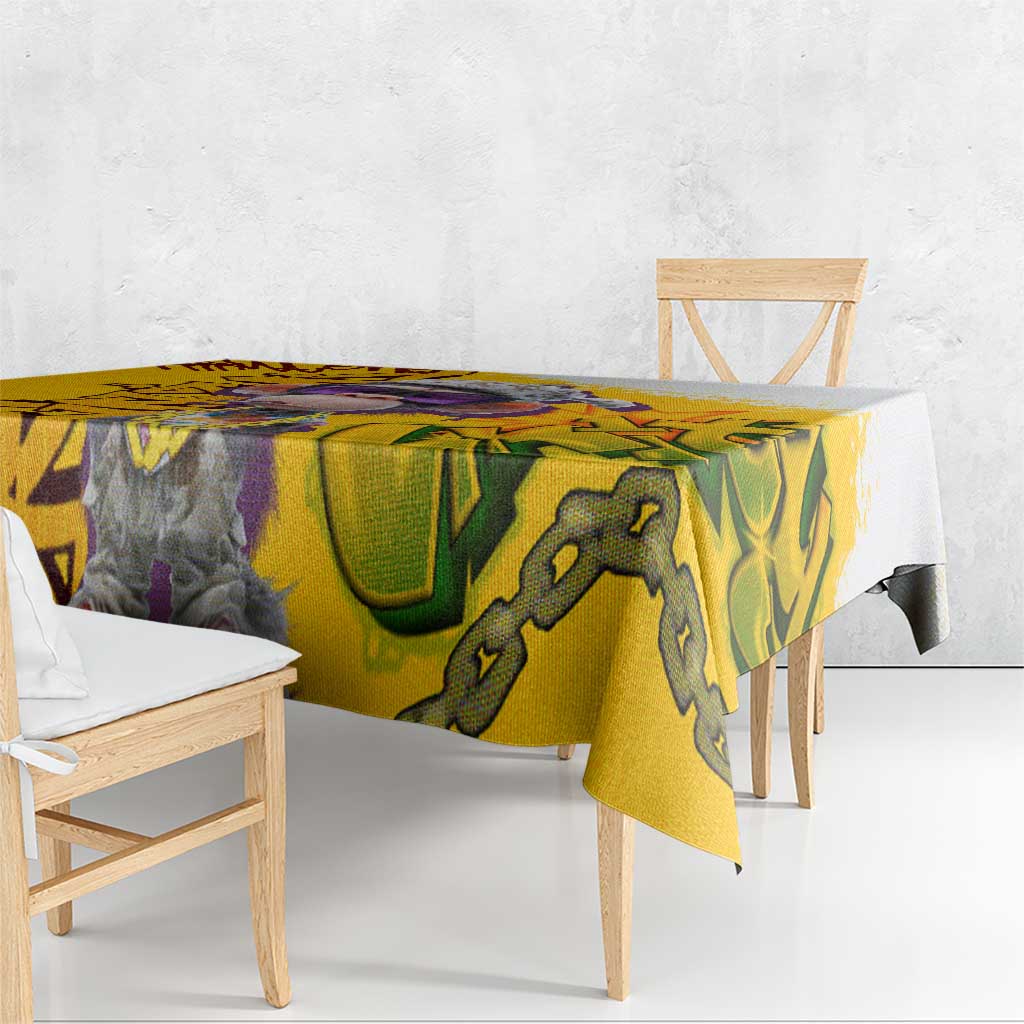 Graffiti Monkey Tablecloth with Hip Hop Sunglasses and Gold Chain Design - Wonder Print Shop