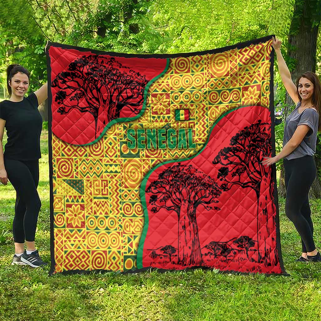 Senegal Quilt with Baobab Tree and African Tribal Pattern Design - Wonder Print Shop