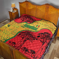 Senegal Quilt with Baobab Tree and African Tribal Pattern Design - Wonder Print Shop