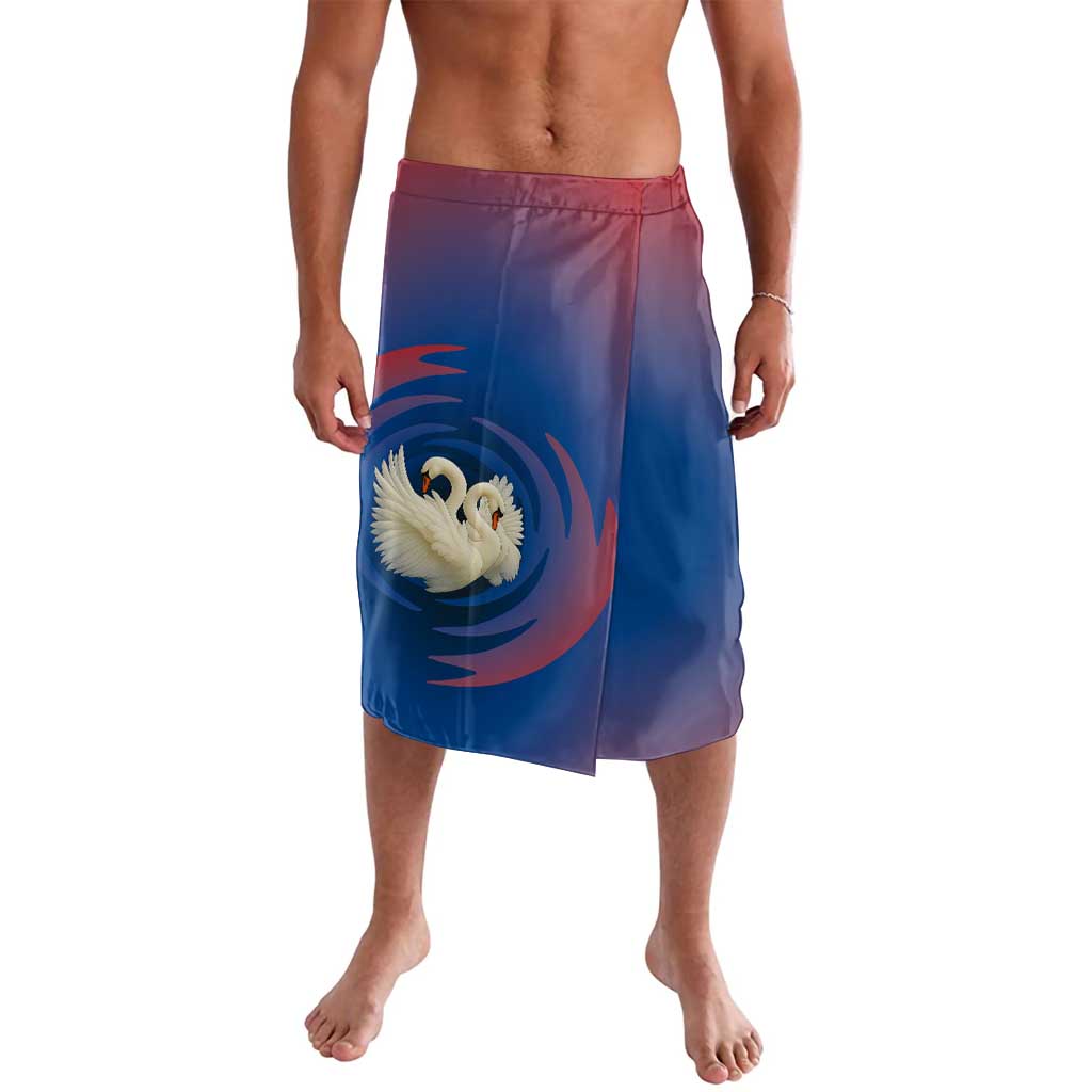 Netherlands Lavalava with Swan Couple Graphic and Dutch Flag in Gradient Red and Blue Design - Wonder Print Shop