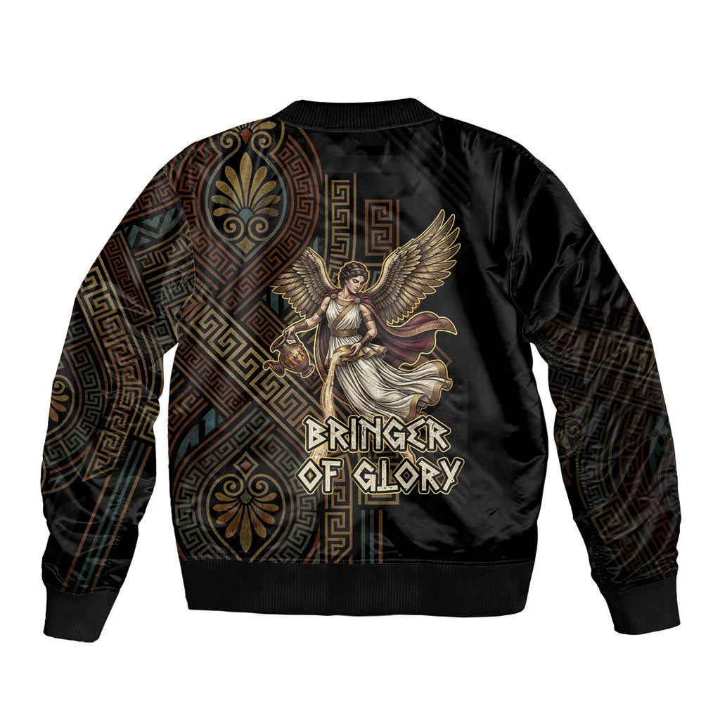 Nike Goddess Bomber Jacket Ancient Greece Laurel Wreath And Greek Key