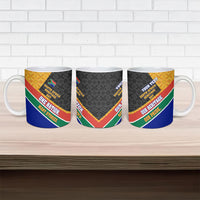 Personalized South Africa Heritage Day Ceramic Mug One Nation Many Stories Geometric Flag Pattern