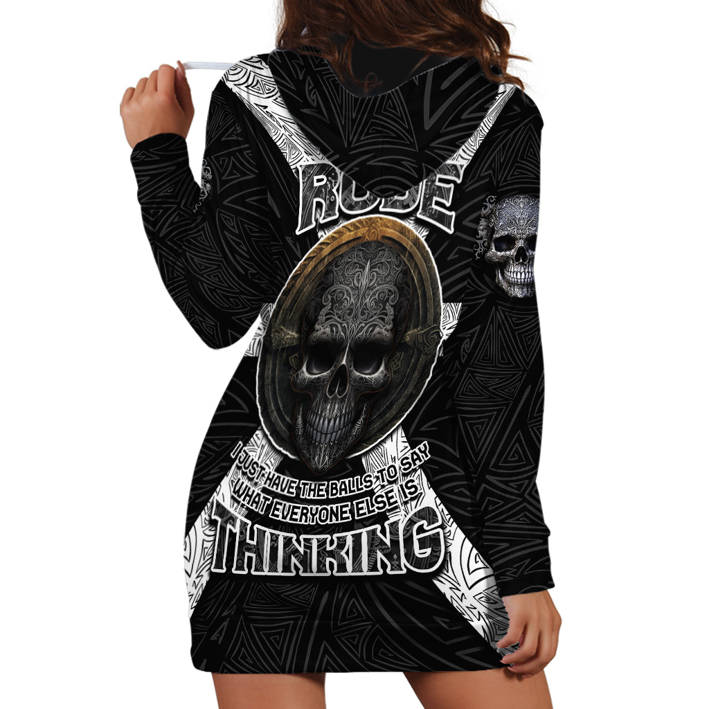 Hell Pattern Skull Hoodie Dress I'm Not Rode I Just Hace The Balls To Say What Everyone Else is Thinking - Wonder Print Shop