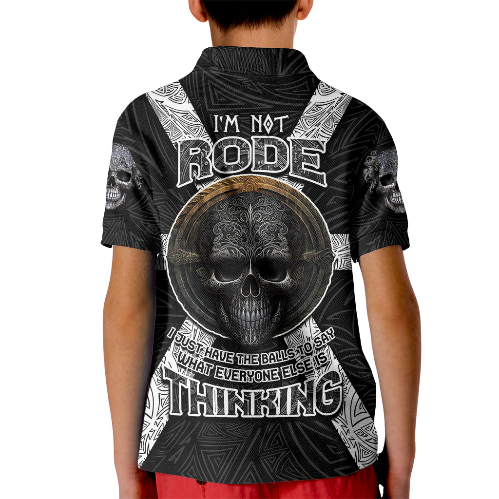 Hell Pattern Skull Kid Polo Shirt I'm Not Rode I Just Hace The Balls To Say What Everyone Else is Thinking - Wonder Print Shop