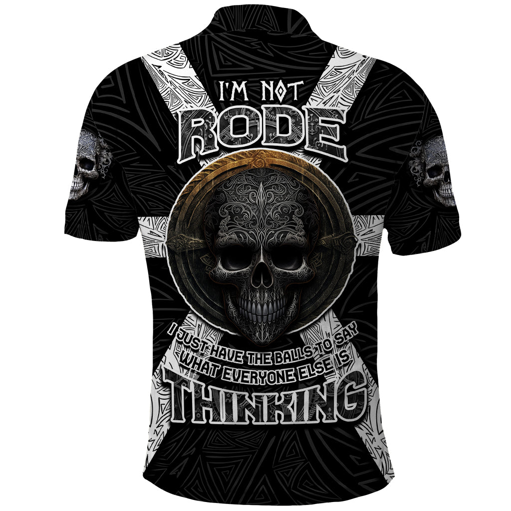 Hell Pattern Skull Polo Shirt I'm Not Rode I Just Hace The Balls To Say What Everyone Else is Thinking - Wonder Print Shop