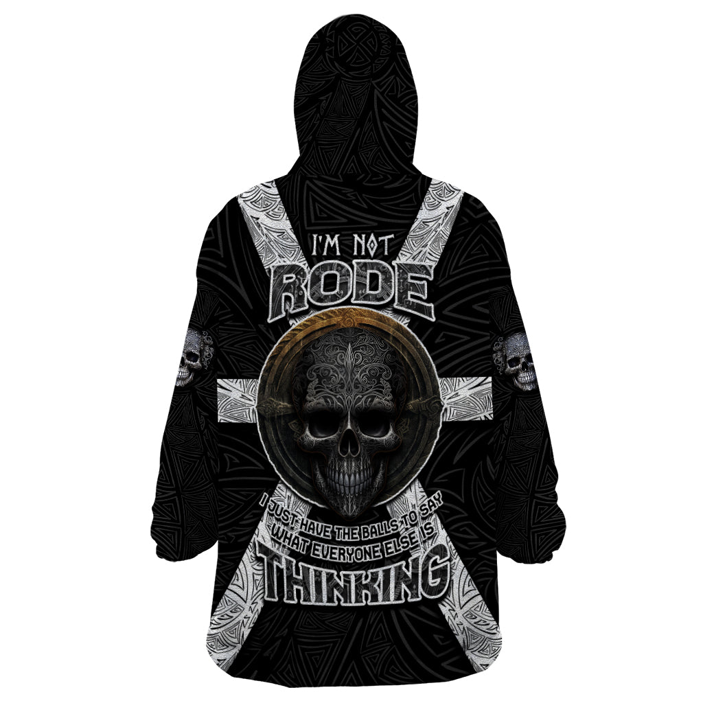 Hell Pattern Skull Wearable Blanket Hoodie I'm Not Rode I Just Hace The Balls To Say What Everyone Else is Thinking - Wonder Print Shop