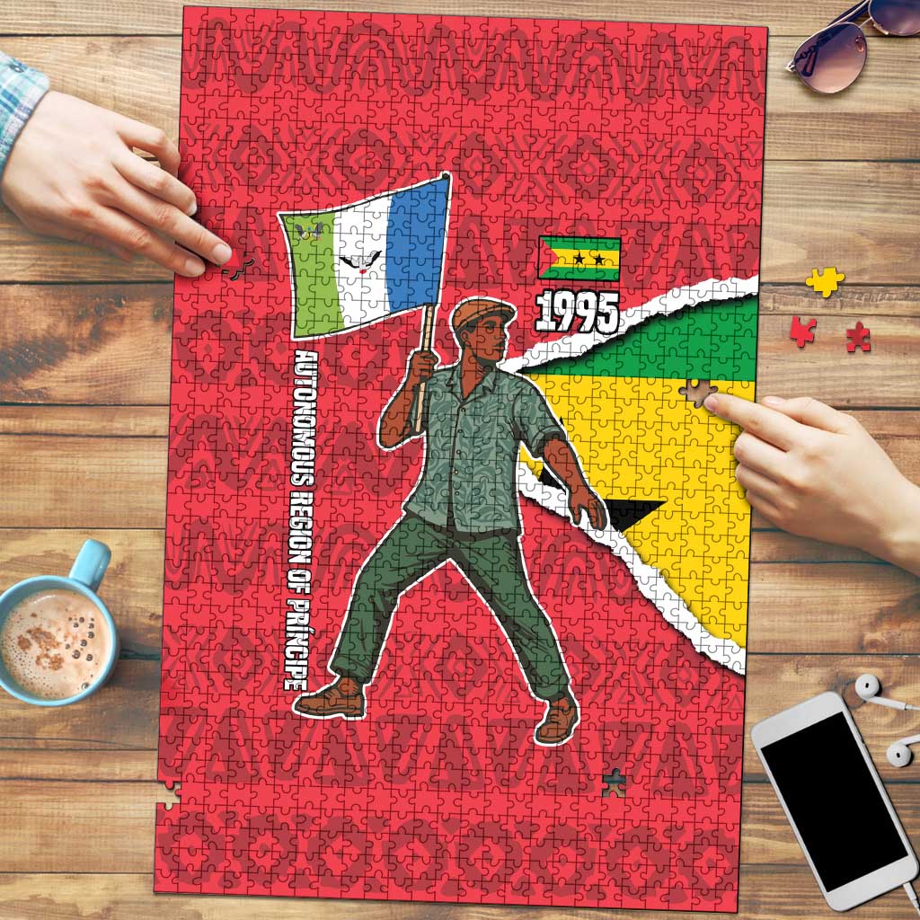 Autonomous Region of Principe Independence Puzzle with 1995 Flag Design and Cultural Pattern - Wonder Print Shop