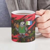 Principe Autonomous Region Ceramic Mug with Parrot Cacao and 1995 Flag Design - Wonder Print Shop