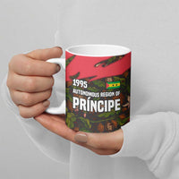 Principe Autonomous Region Ceramic Mug with Parrot Cacao and 1995 Flag Design - Wonder Print Shop