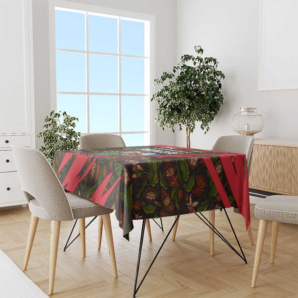 Principe Autonomous Region Tablecloth with Parrot Cacao and 1995 Flag Design - Wonder Print Shop