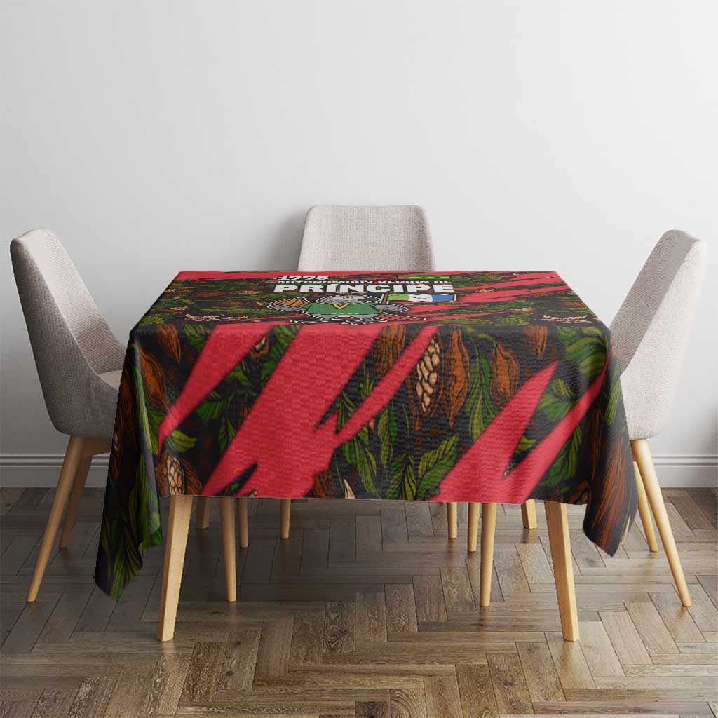 Principe Autonomous Region Tablecloth with Parrot Cacao and 1995 Flag Design - Wonder Print Shop