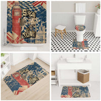 Ska 2 Tone Bathroom Set Big Ben Dance Two Tone Blue Checkerboard - Wonder Print Shop