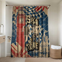 Ska 2 Tone Bathroom Set Big Ben Dance Two Tone Blue Checkerboard - Wonder Print Shop