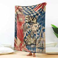 Ska 2 Tone Blanket Big Ben Dance Two Tone Blue Checkerboard - Wonder Print Shop