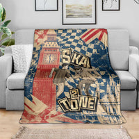 Ska 2 Tone Blanket Big Ben Dance Two Tone Blue Checkerboard - Wonder Print Shop