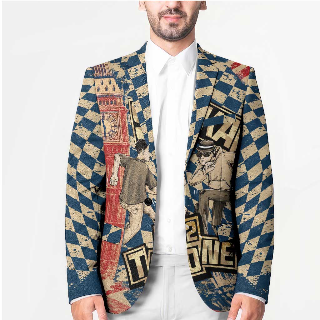 Ska 2 Tone Blazer Big Ben Dance Two Tone Blue Checkerboard - Wonder Print Shop