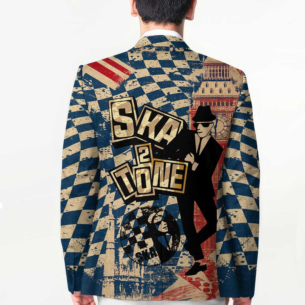 Ska 2 Tone Blazer Big Ben Dance Two Tone Blue Checkerboard - Wonder Print Shop