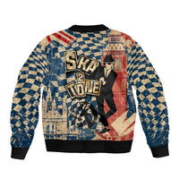 Ska 2 Tone Bomber Jacket Big Ben Dance Two Tone Blue Checkerboard - Wonder Print Shop