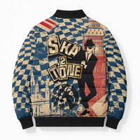 Ska 2 Tone Bomber Puffer Jacket Big Ben Dance Two Tone Blue Checkerboard - Wonder Print Shop