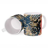 Ska 2 Tone Ceramic Mug Big Ben Dance Two Tone Blue Checkerboard - Wonder Print Shop