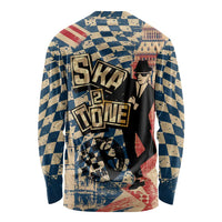 Ska 2 Tone Long Sleeve Shirt Big Ben Dance Two Tone Blue Checkerboard - Wonder Print Shop