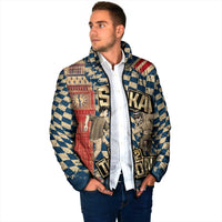 Ska 2 Tone Padded Jacket Big Ben Dance Two Tone Blue Checkerboard - Wonder Print Shop