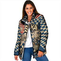 Ska 2 Tone Padded Jacket Big Ben Dance Two Tone Blue Checkerboard - Wonder Print Shop