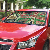 Darfur Sudan Auto Sun Shade with Red Green Beige Tribal Pattern - Wonder Print Shop