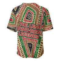 Darfur Sudan Baseball Jersey with Red Green Beige Tribal Pattern - Wonder Print Shop