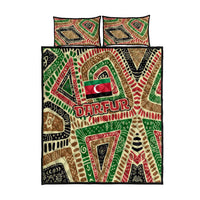 Darfur Sudan Quilt Bed Set with Red Green Beige Tribal Pattern - Wonder Print Shop