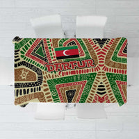 Darfur Sudan Tablecloth with Red Green Beige Tribal Pattern - Wonder Print Shop