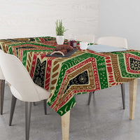 Darfur Sudan Tablecloth with Red Green Beige Tribal Pattern - Wonder Print Shop