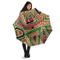 Darfur Sudan Umbrella with Red Green Beige Tribal Pattern - Wonder Print Shop