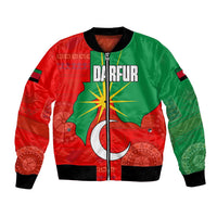 Darfur Sudan Bomber Jacket with Red Green Yellow Crescent Star - Wonder Print Shop