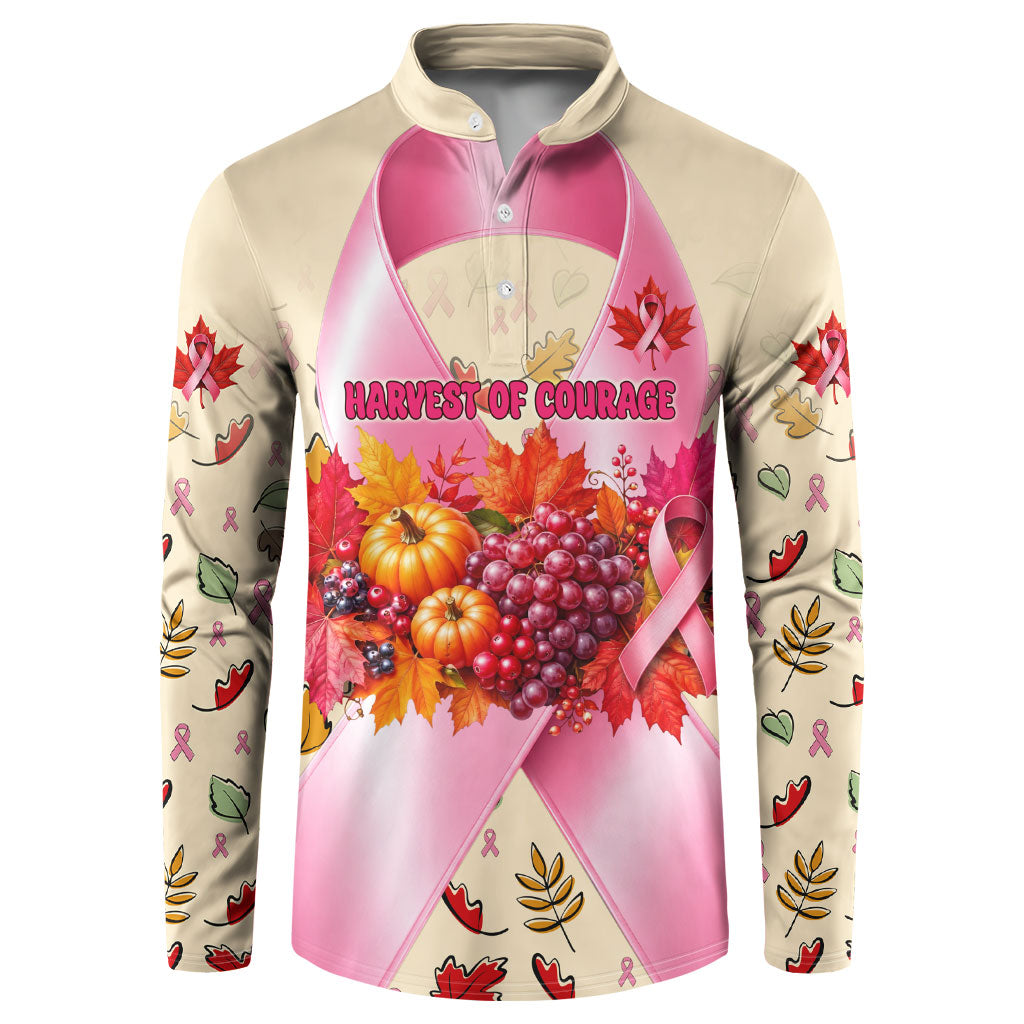 Harvest Of Courage Hope Breast Cancer Awareness Button Sweatshirt Pink Ribbon Fall Autumn Pumpkins