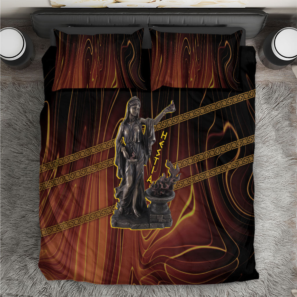 Hestia Greek Goddess Bedding Set Ancient Mythology Hearth Fire Bronze Statue Art