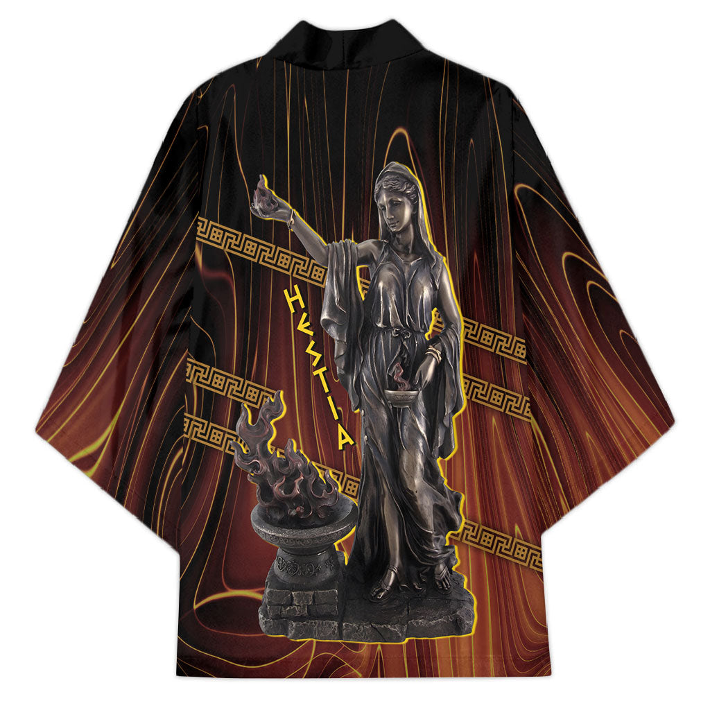 Hestia Greek Goddess Kimono Ancient Mythology Hearth Fire Bronze Statue Art