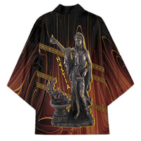 Hestia Greek Goddess Kimono Ancient Mythology Hearth Fire Bronze Statue Art