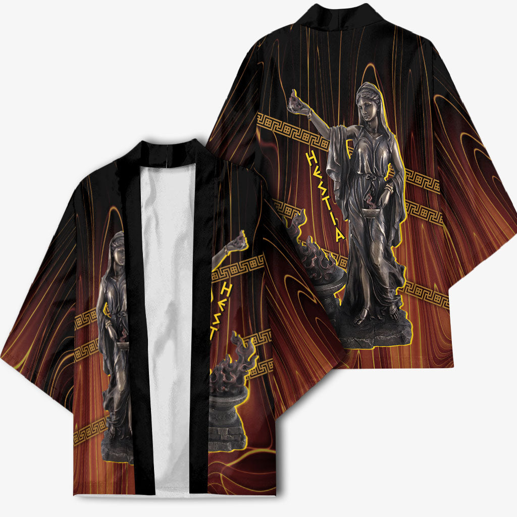 Hestia Greek Goddess Kimono Ancient Mythology Hearth Fire Bronze Statue Art