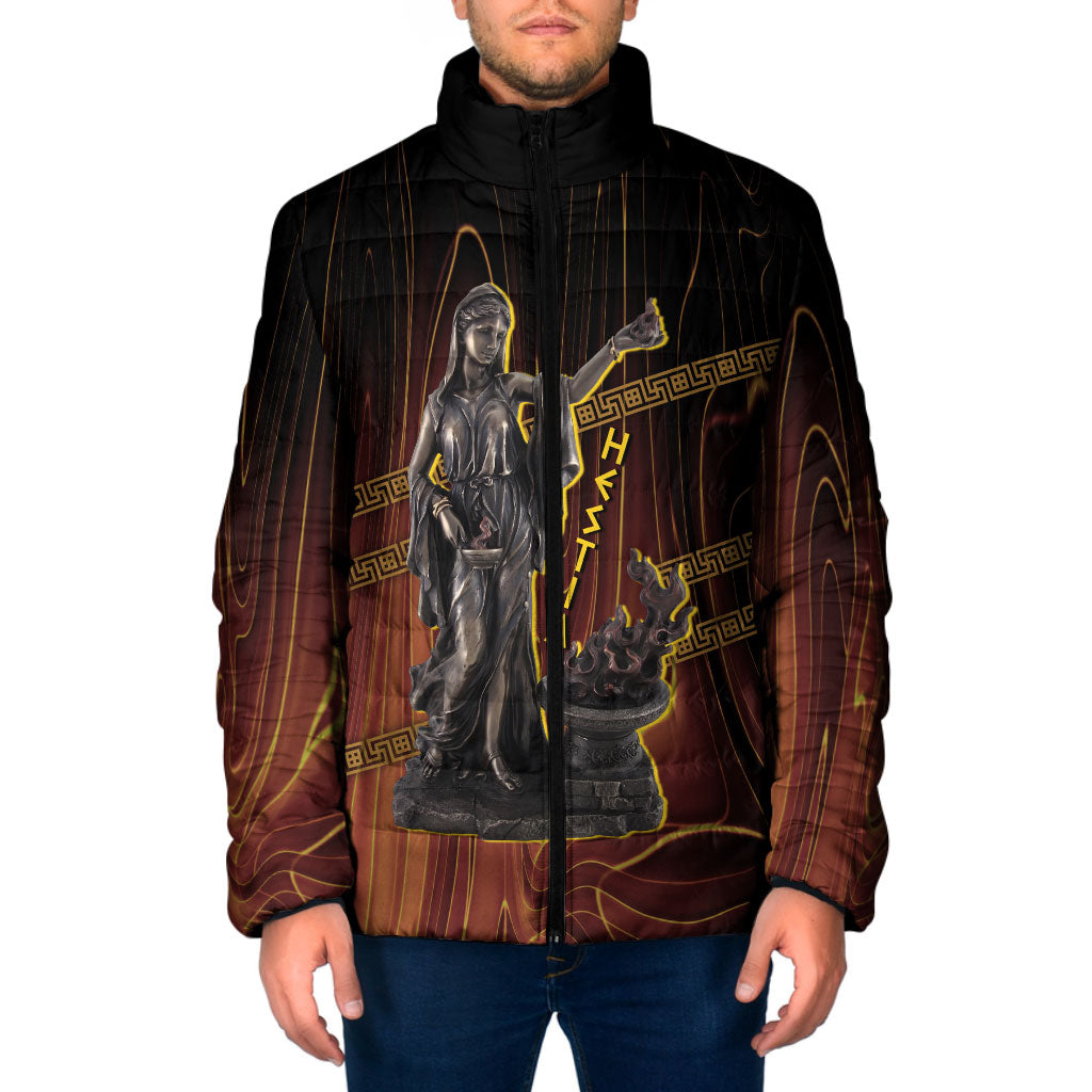 Hestia Greek Goddess Padded Jacket Ancient Mythology Hearth Fire Bronze Statue Art