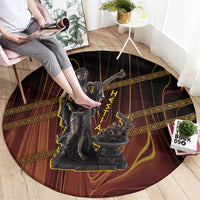 Hestia Greek Goddess Round Carpet Ancient Mythology Hearth Fire Bronze Statue Art