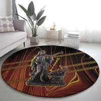 Hestia Greek Goddess Round Carpet Ancient Mythology Hearth Fire Bronze Statue Art
