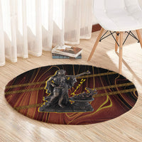 Hestia Greek Goddess Round Carpet Ancient Mythology Hearth Fire Bronze Statue Art