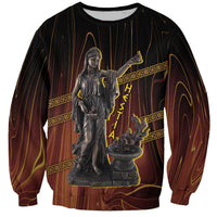 Hestia Greek Goddess Sweatshirt Ancient Mythology Hearth Fire Bronze Statue Art