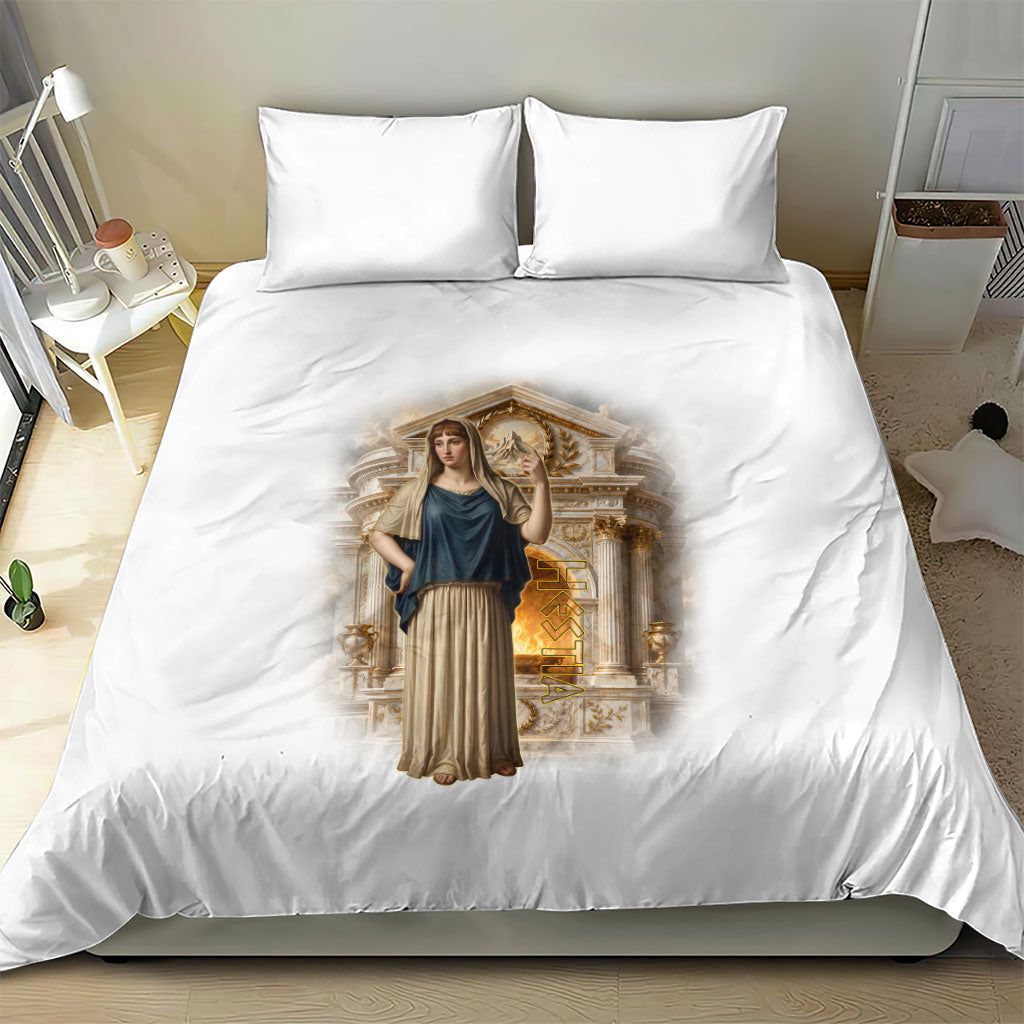 Hestia Greek Goddess Bedding Set Ancient Mythology Hearth Fire Classical Temple Art