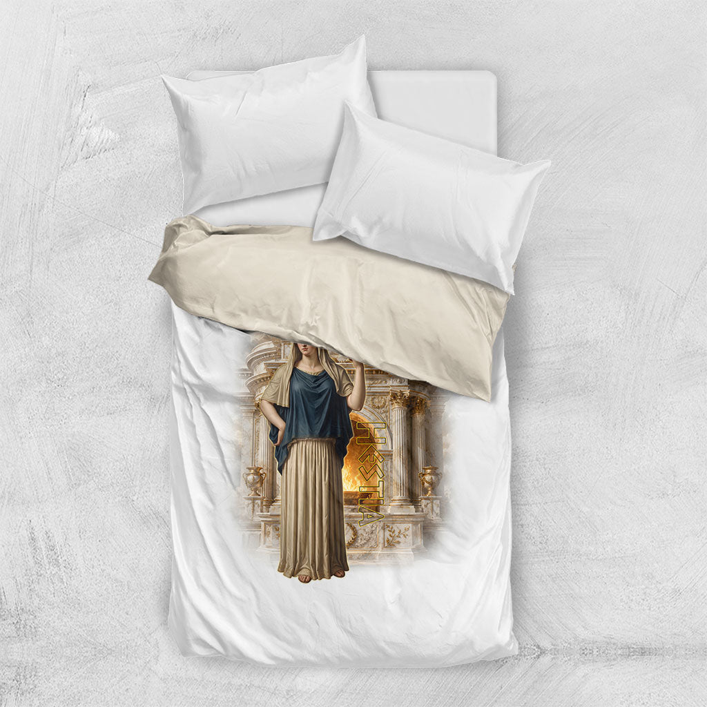 Hestia Greek Goddess Bedding Set Ancient Mythology Hearth Fire Classical Temple Art