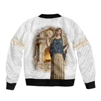 Hestia Greek Goddess Bomber Jacket Ancient Mythology Hearth Fire Classical Temple Art